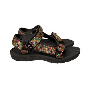 NEW Womens Paw Print Tie Dye Adjustable Sport River Sandals Sz EU 42 US 11-11.5